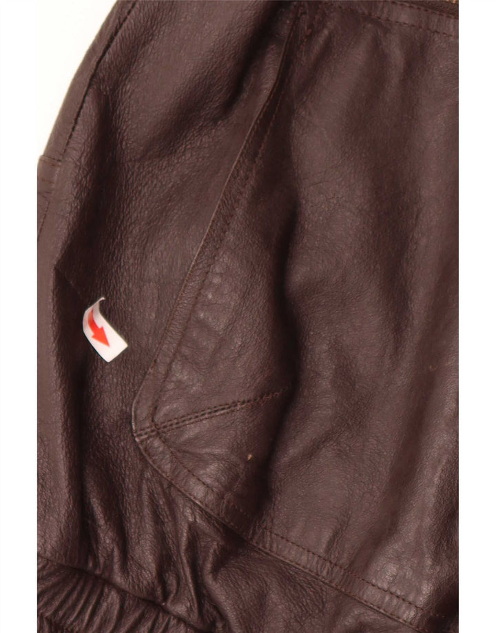 Jaqueta de couro masculina vintage UK 40 grande marrom