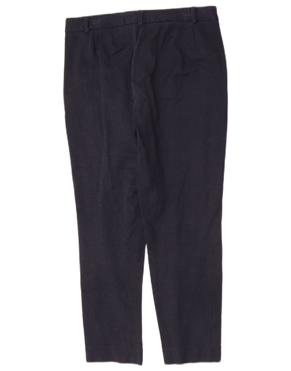 Calça feminina de terno cônico Marks & Spencer Reino Unido 12 médio W28 L26 azul marinho