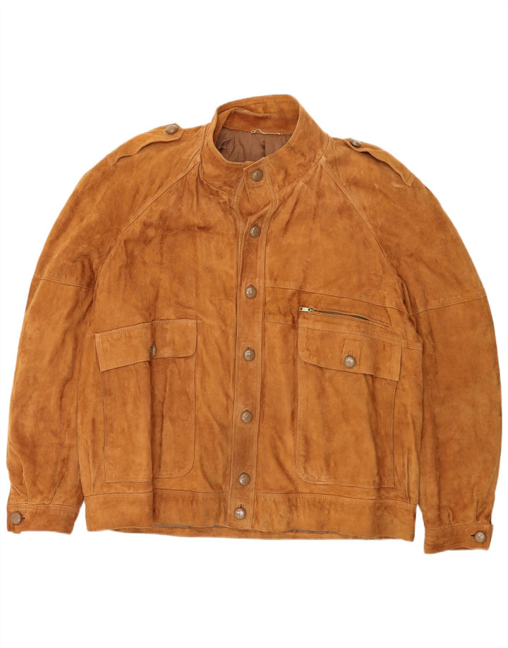 Jaqueta masculina de camurça militar Fibok UK 42 XL bege