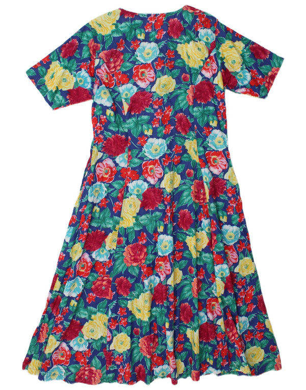 Vestido vintage feminino linha A IT 48/50 XL multicolorido floral
