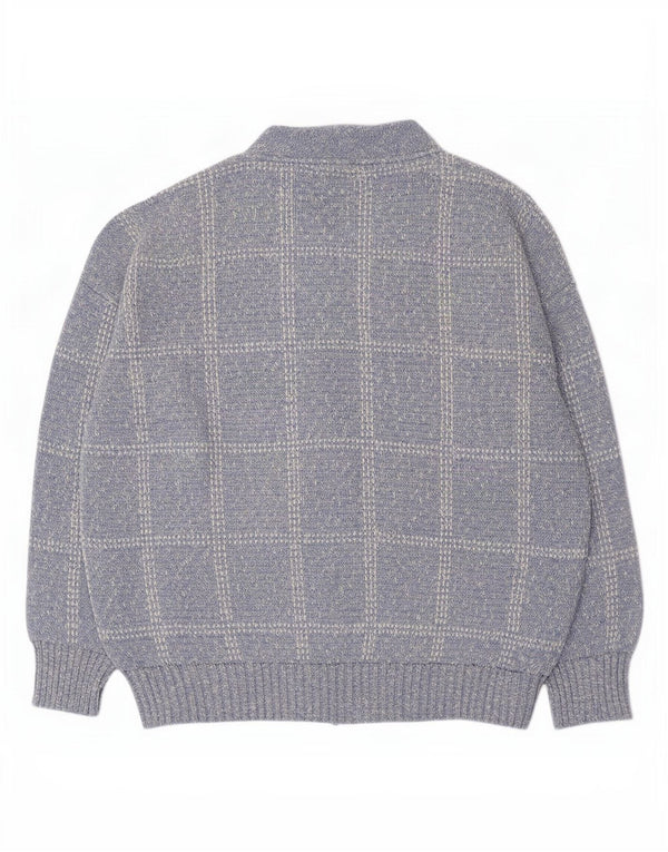 Suéter masculino Rodes Cardigan XL azul xadrez acrílico