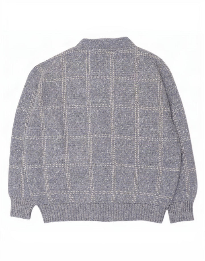 Suéter masculino Rodes Cardigan XL azul xadrez acrílico