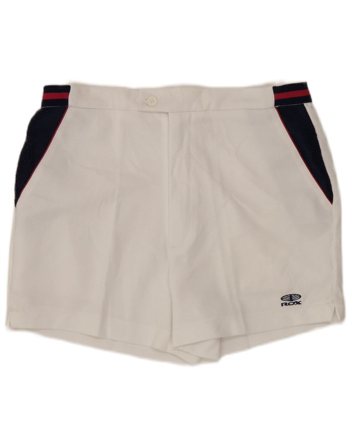 Shorts Chino Feminino ROX Médio W30 Poliéster Colourblock Branco