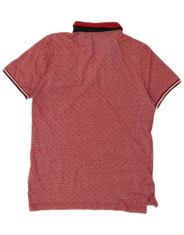 Camisa polo masculina LE SHARK pequena bolinhas vermelhas de algodão
