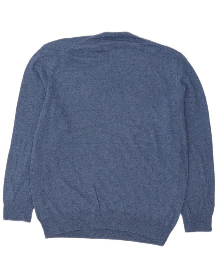 Zara Suéter masculino com gola redonda grande poliamida azul