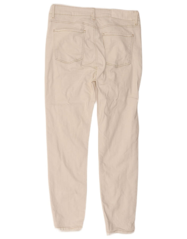 Jeans recortados femininos Desigual W30 L25 algodão branco