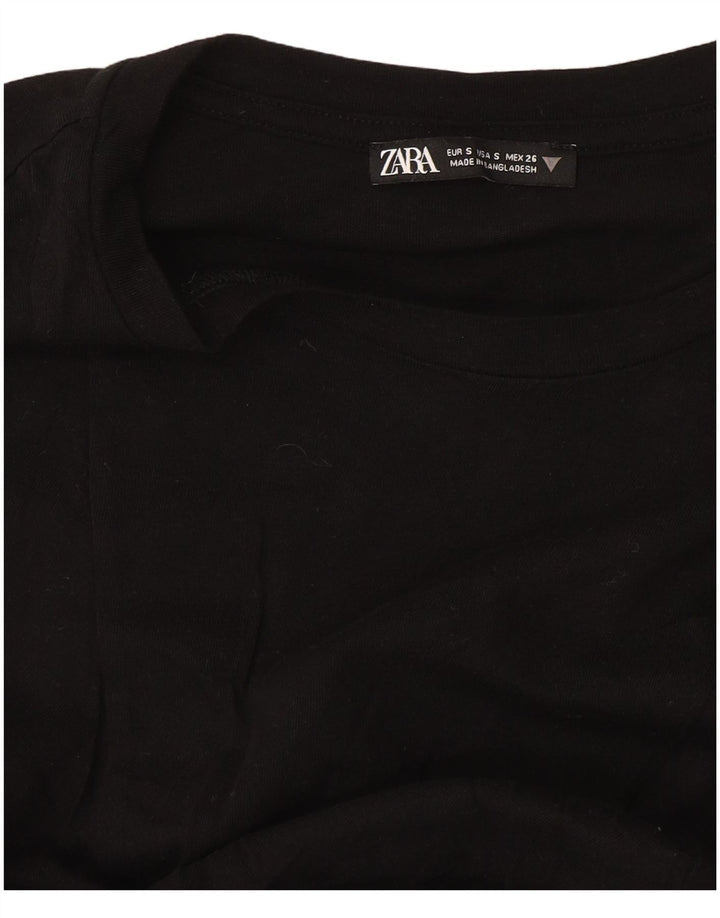 Camiseta feminina grande Zara UK 10 pequena preta