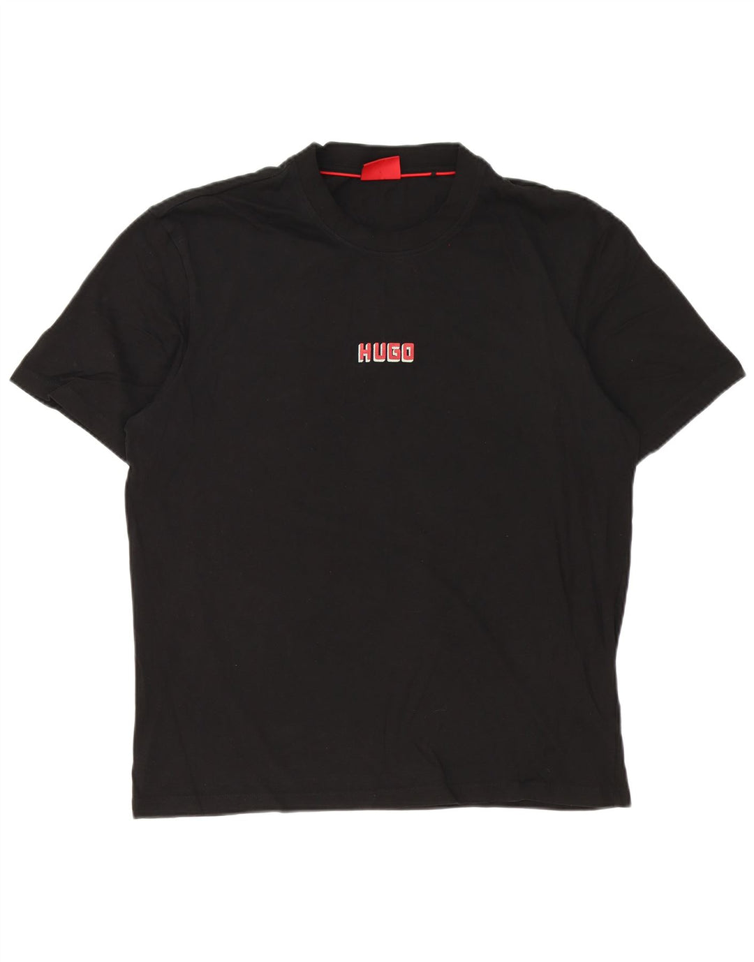 Camiseta gráfica masculina Hugo Boss grande algodão preto