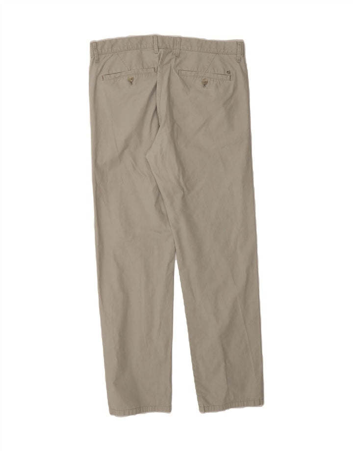 CALVIN KLEIN Mens Straight Chino Trousers W33 L32 Beige Cotton Vintage Calvin Klein and Second-Hand Calvin Klein from Messina Hembry 