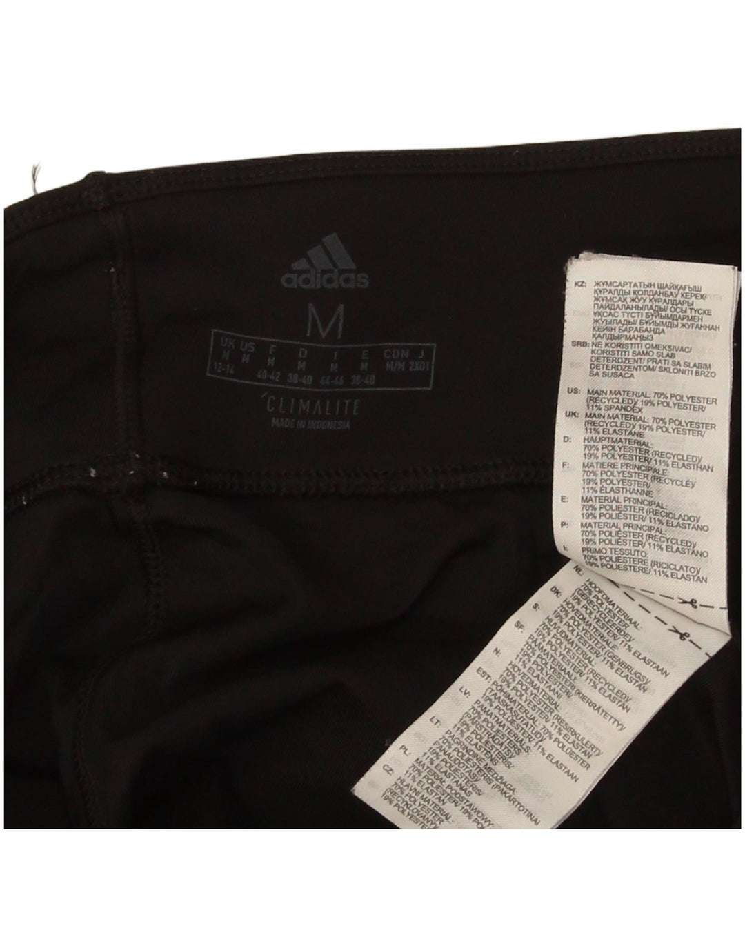 Adidas Womens Climalite Capri Leggings UK 12/14 Médio Preto Poliéster