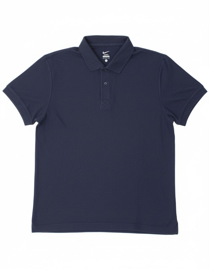 Camisa polo masculina NIKE grande algodão azul marinho