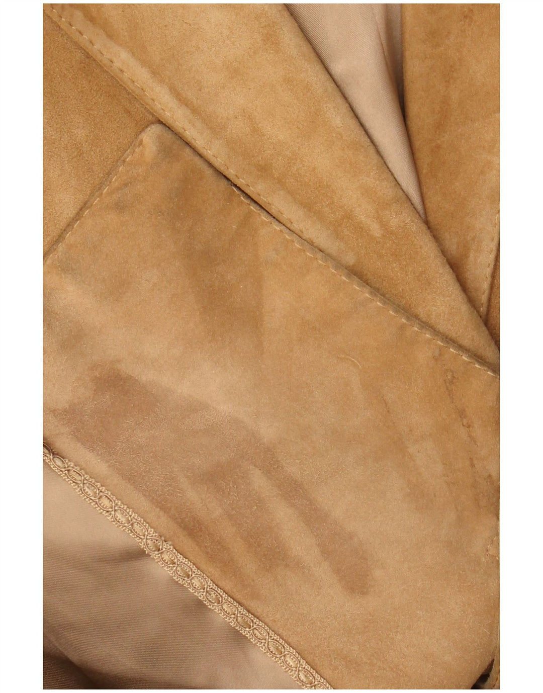 Jaqueta blazer feminina vintage de camurça com 2 botões Reino Unido 14 marrom médio