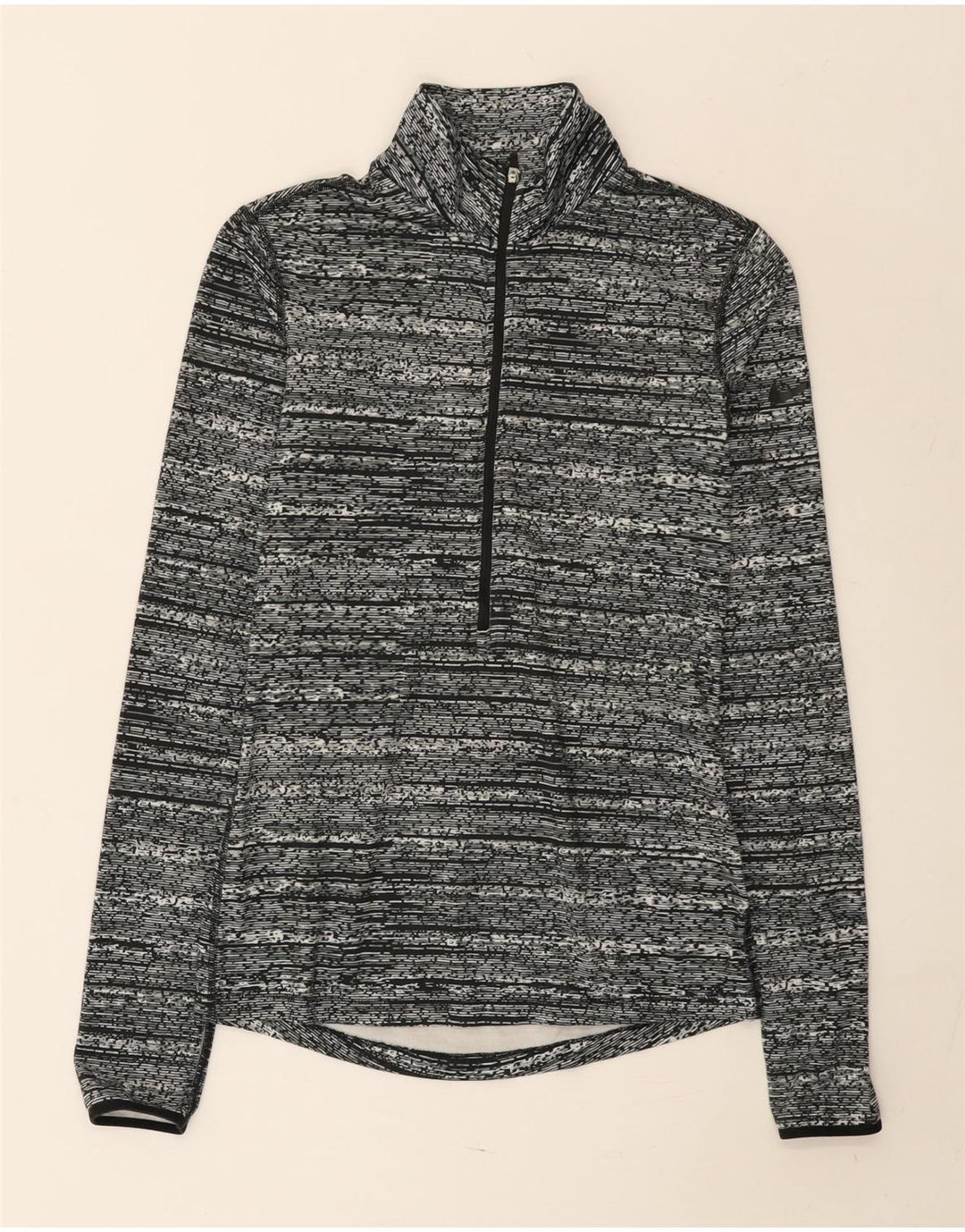 Top masculino Nike com zíper e manga comprida em poliéster manchado cinza pequeno