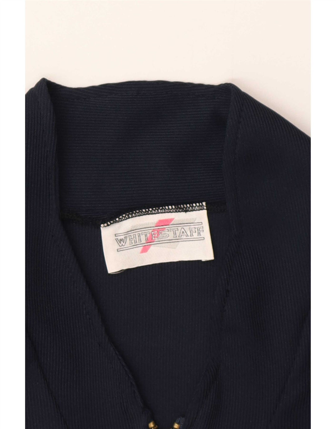 Vestido feminino branco de manga comprida evasê UK 12 médio azul marinho
