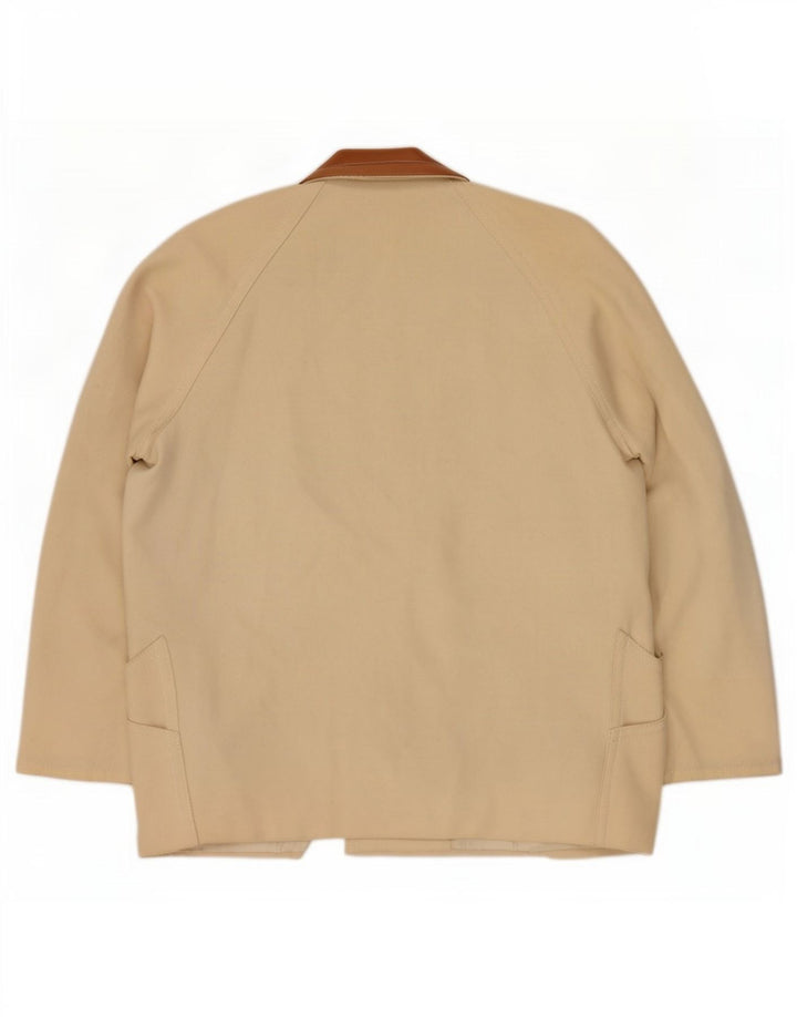 Jaqueta blazer feminina Max Mara com peito duplo UK 12 médio off white