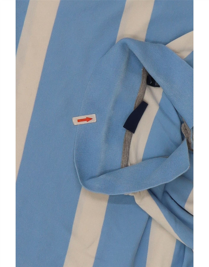 Camisa polo masculina Gant grande algodão listrado azul