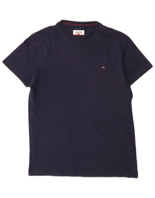 Tommy Hilfiger Mens Regular T-Shirt Top Small Navy Blue Cotton