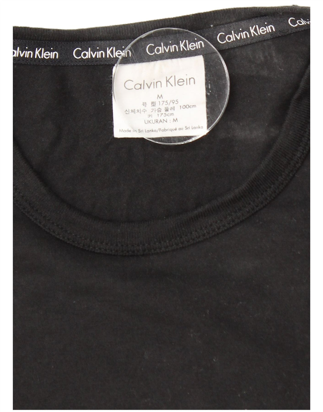 CALVIN KLEIN Camiseta masculina gráfica Top médio algodão preto