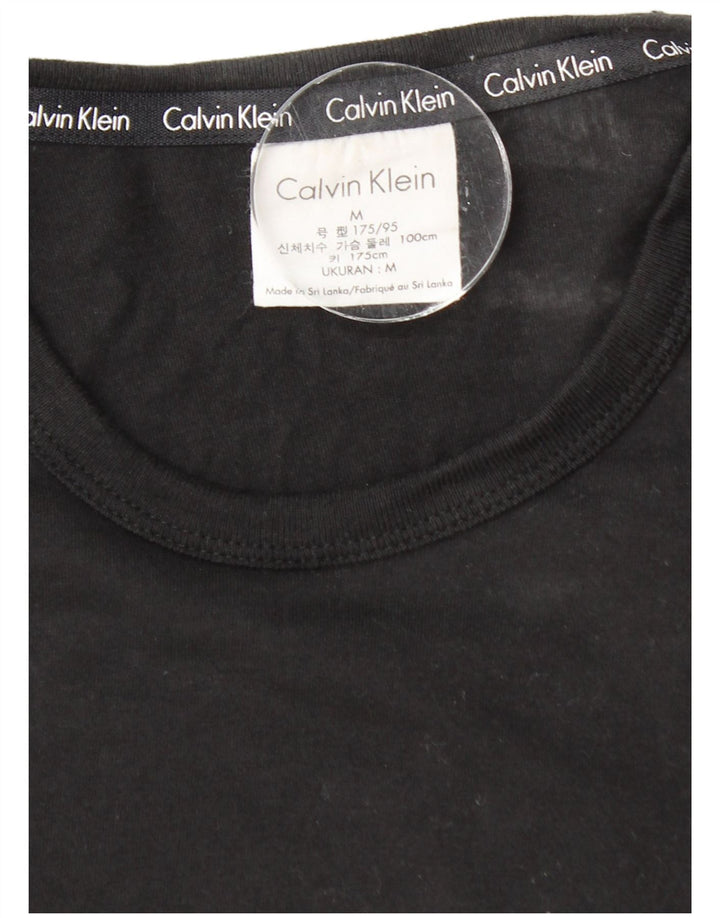 CALVIN KLEIN Camiseta masculina gráfica Top médio algodão preto