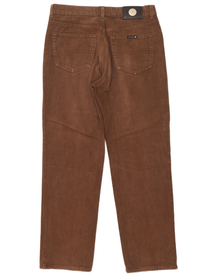 Trussardi Calça jeans reta masculina W33 L30 algodão marrom