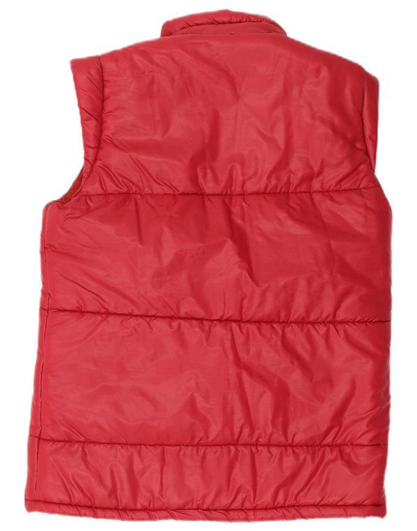 Colete acolchoado feminino vintage IT 46 grande poliamida vermelha