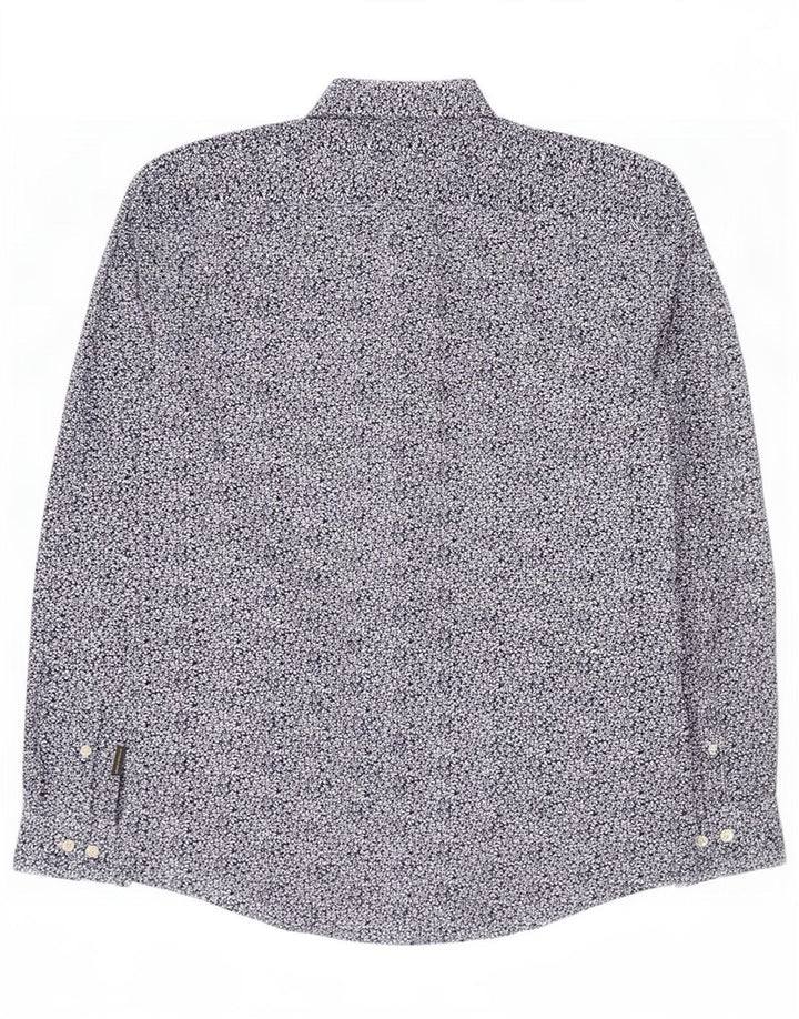 Camisa masculina French Connection algodão floral azul médio