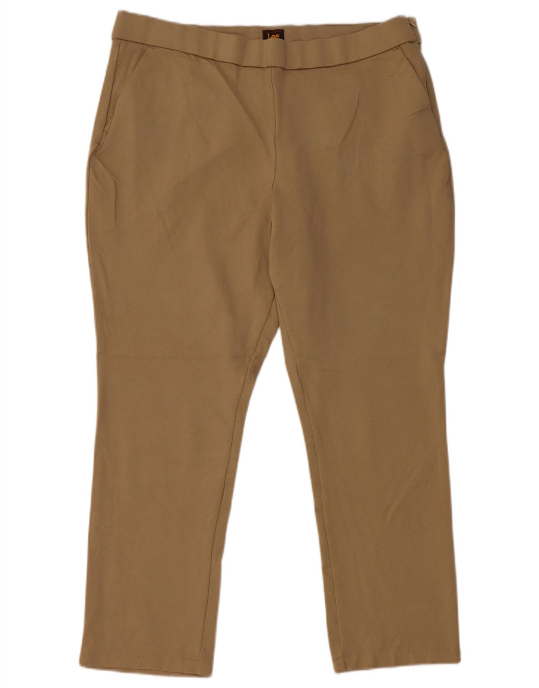 Calça feminina slim cropped LEE US 14 XL W36 L25 bege rayon