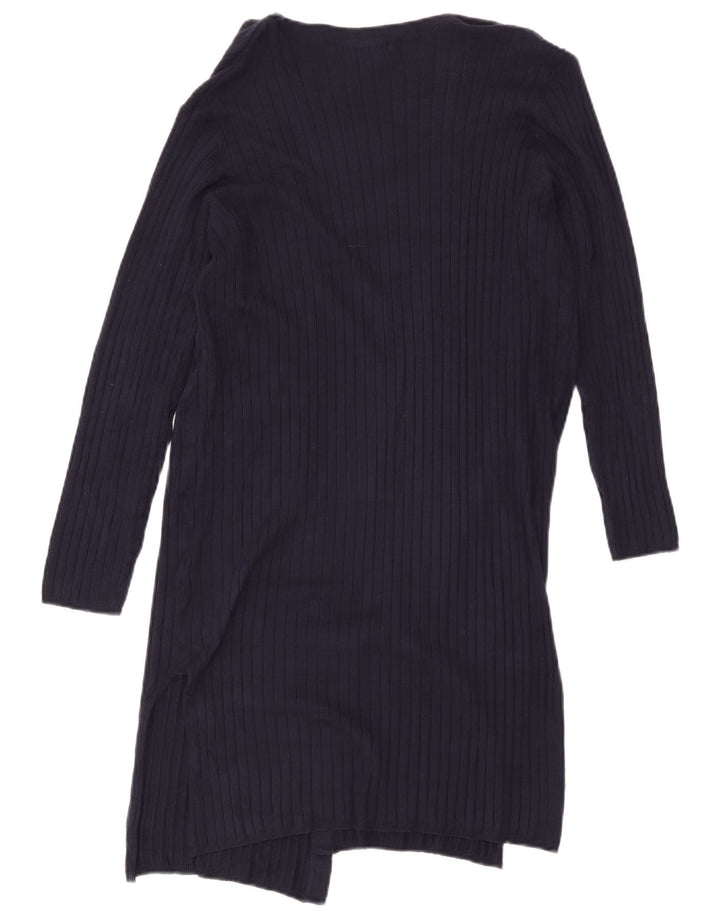 Suéter cardigã feminino Longline da Marks & Spencer Reino Unido 12 médio azul marinho