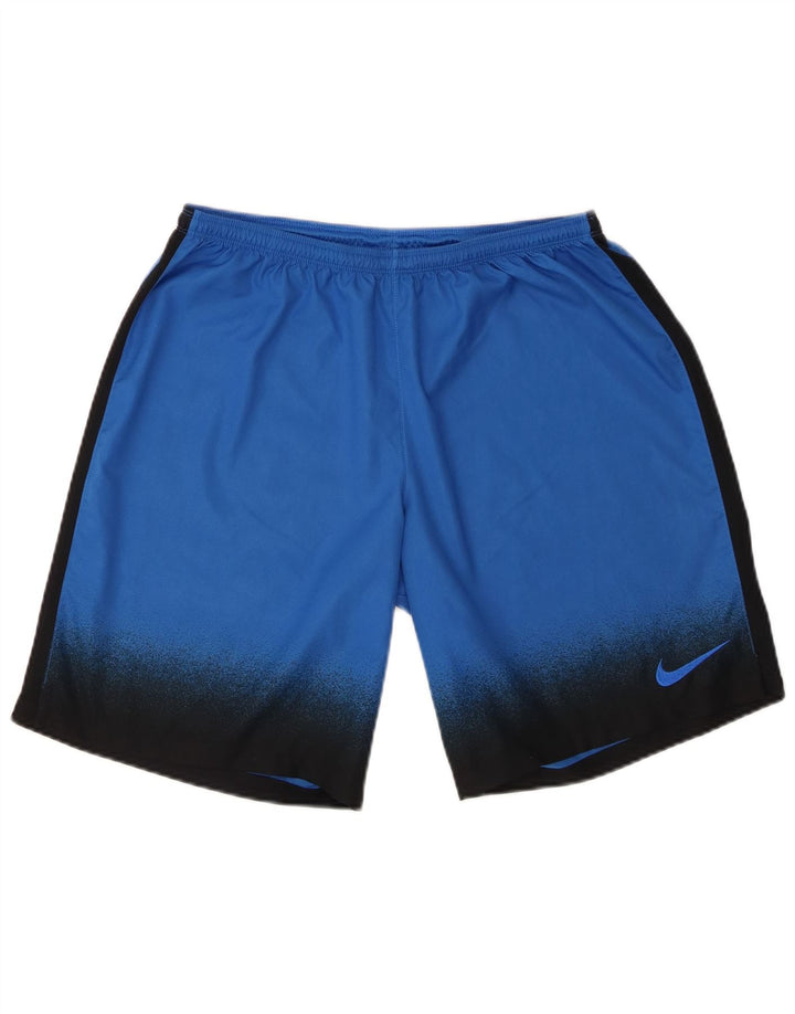 Nike Mens Dri Fit Sport Shorts Grande Azul Colorblock Poliéster