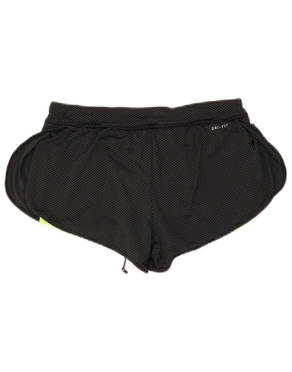 Shorts esportivos femininos Nike Dri Fit UK 8 pequenos poliéster preto