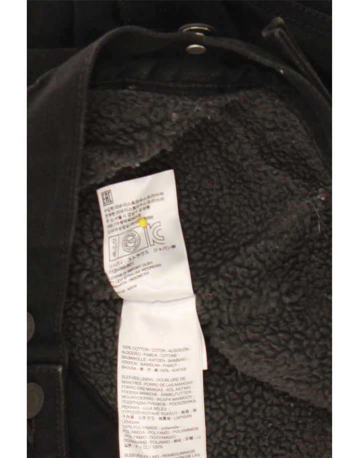 Jaqueta jeans masculina Levi's Sherpa UK 36 pequena algodão preto
