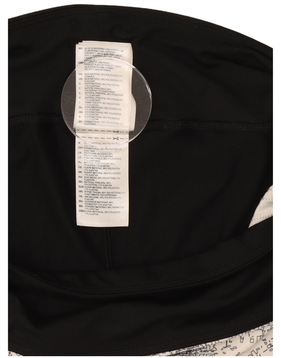 Adidas Womens Climalite Leggings UK 14 Grande Preto Colorblock Poliéster
