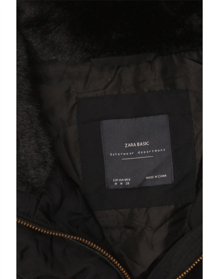 Casaco acolchoado feminino Zara UK 14 médio preto