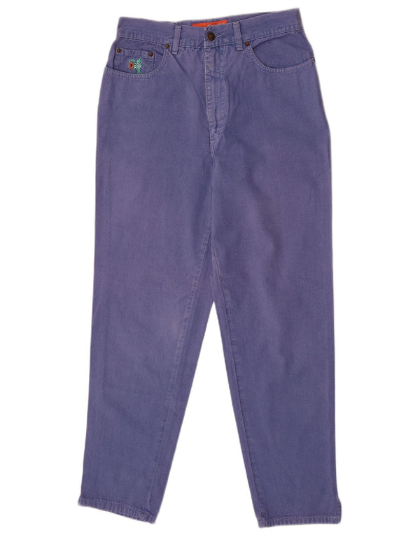Casucci Calça Jeans Feminina Cintura Alta Cônica IT 50 XL W29 L30 Roxo Algodão
