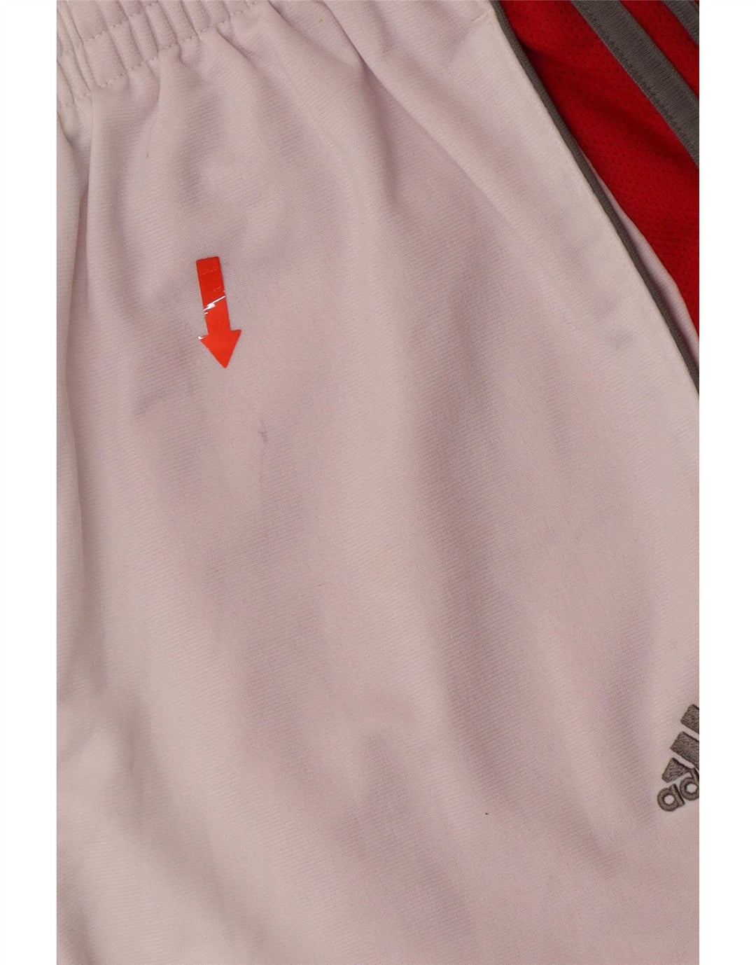 Calça de treino feminina Adidas UK 8 pequena branca colorblock poliéster