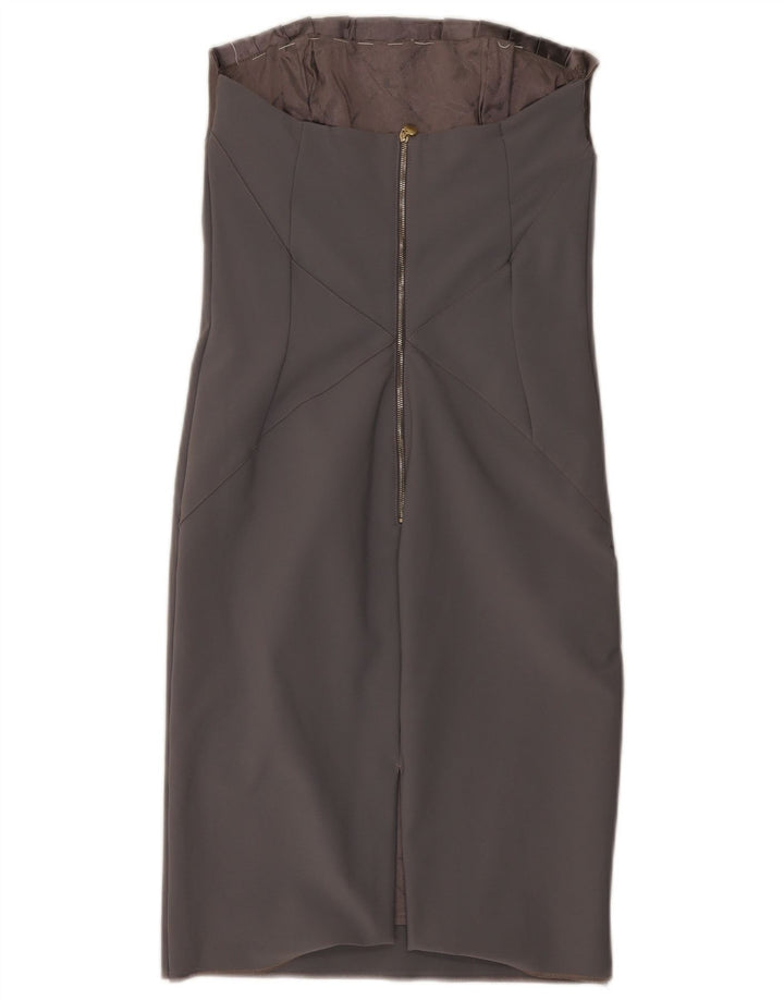 Vestido sem alças Elisabetta Franchi feminino UK 2 2XS cinza poliamida