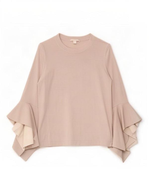 Blusa feminina de manga comprida com ajuste solto Cos UK 6 XS Viscose cinza