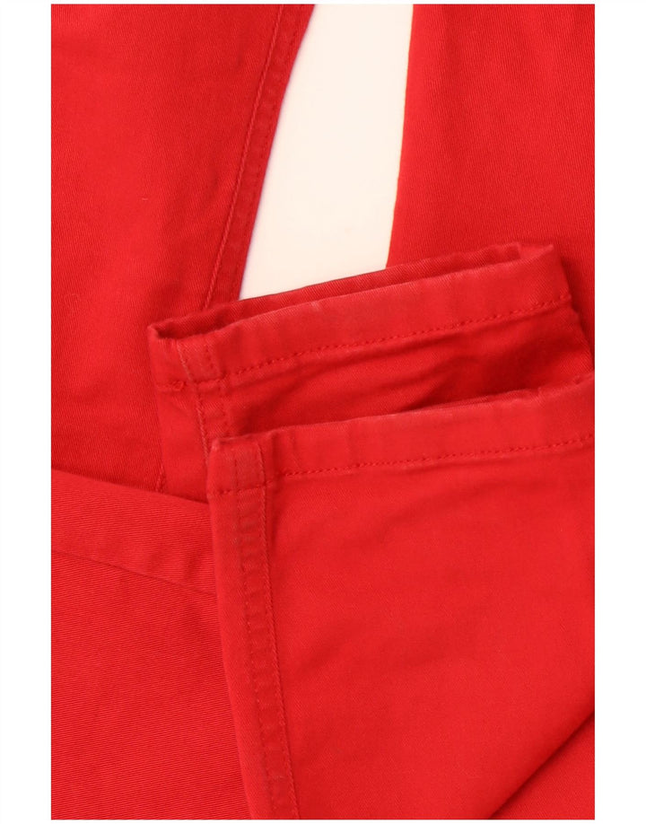 Calça feminina casual skinny REISS Reino Unido 12 médio W30 L32 algodão vermelho