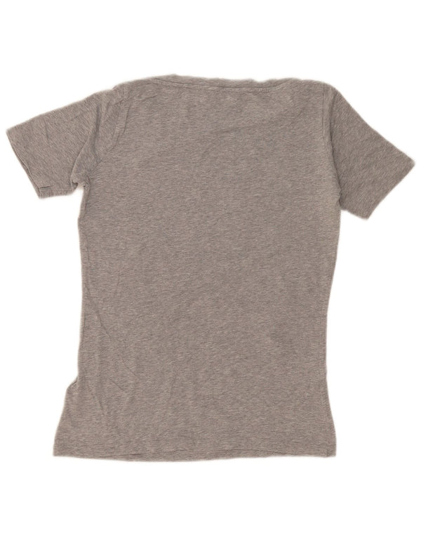 Camiseta feminina Trussardi Jeans com estampa gráfica UK 10 algodão cinza pequeno