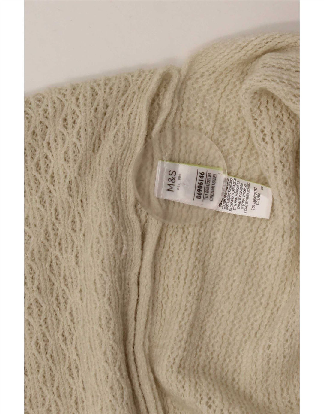 Suéter cardigã feminino Marks & Spencer Poncho tamanho único acrílico branco