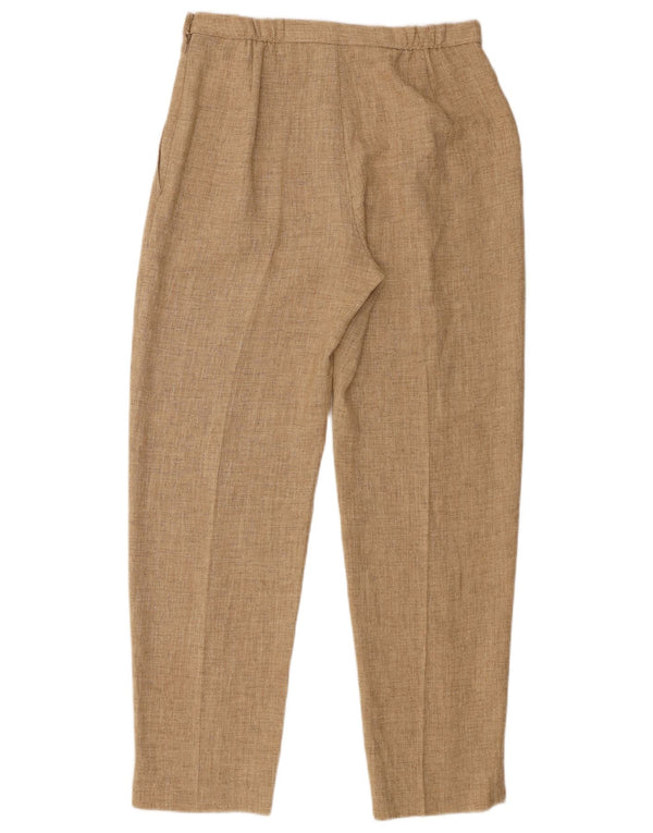 Calça casual feminina Marks & Spencer com pegged Reino Unido 12 médio W30 L29 bege