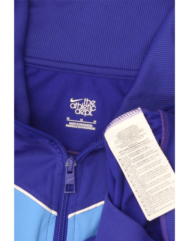 Nike Womens Tracksuit Top Jacket UK 14 Médio Azul Marinho Colourblock