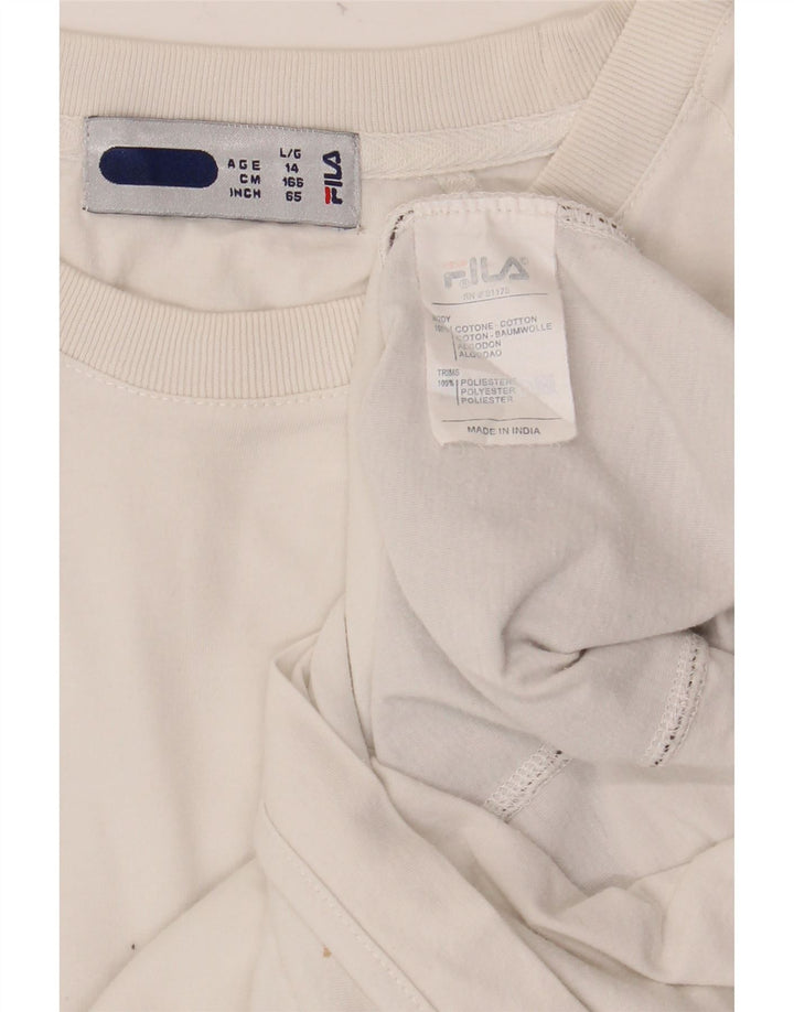 Camiseta masculina FILA 13-14 anos branco algodão colorblock