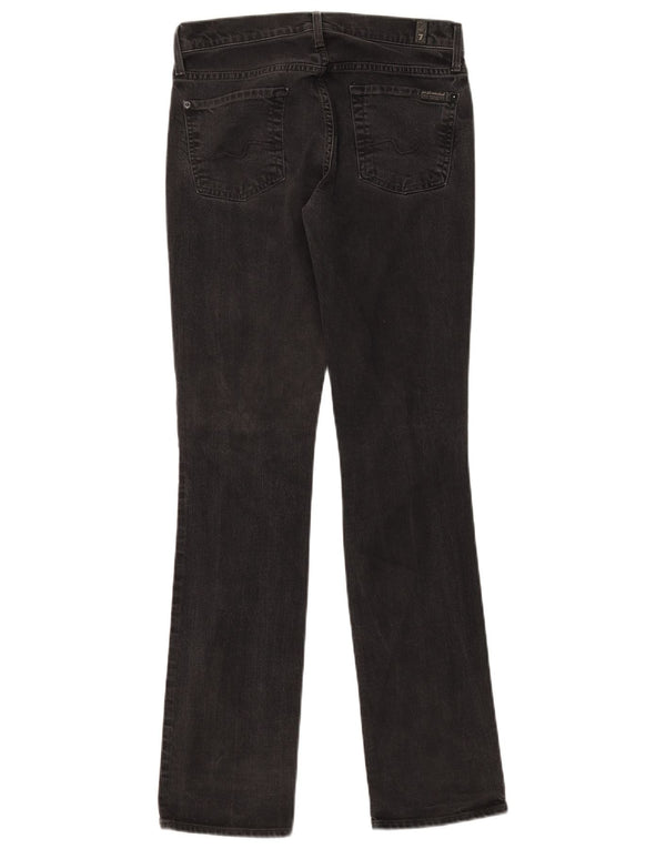 7 For All Mankind Jeans retos femininos W26 L31 algodão preto