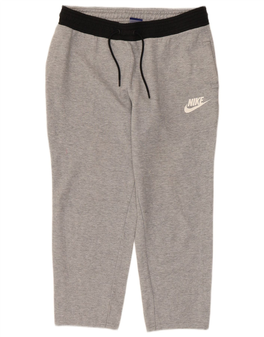 Calça de treino Nike masculina Capri pequena cinza colorblock algodão