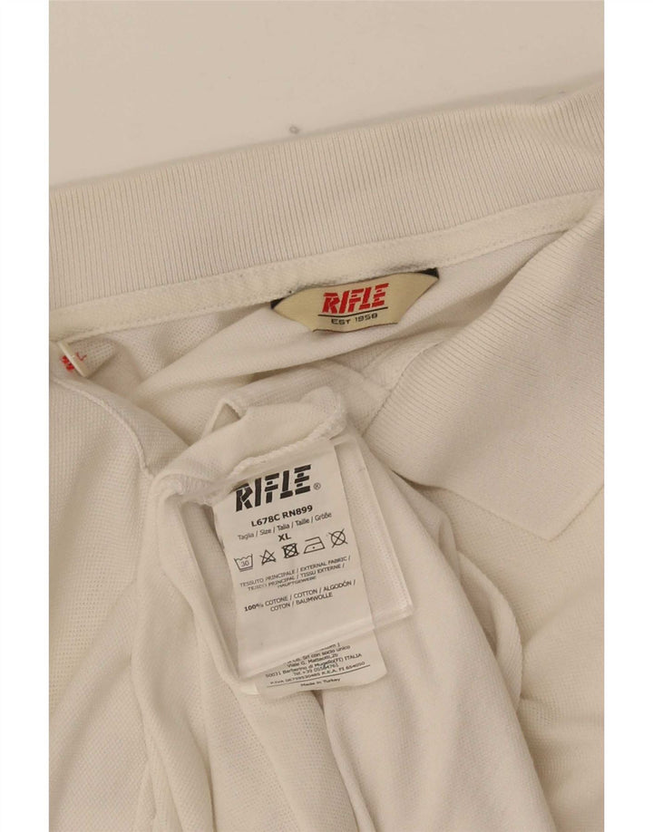 Camisa polo masculina Rifle XL algodão branco