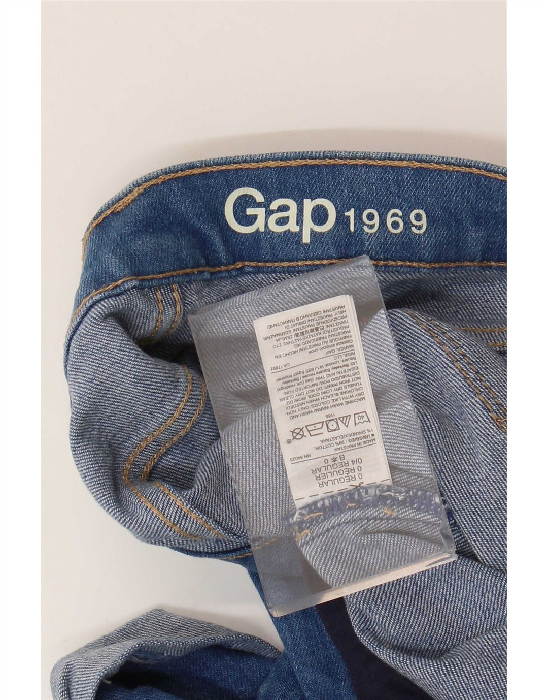 Shorts jeans feminino Gap EUA 0 XS W25 algodão azul