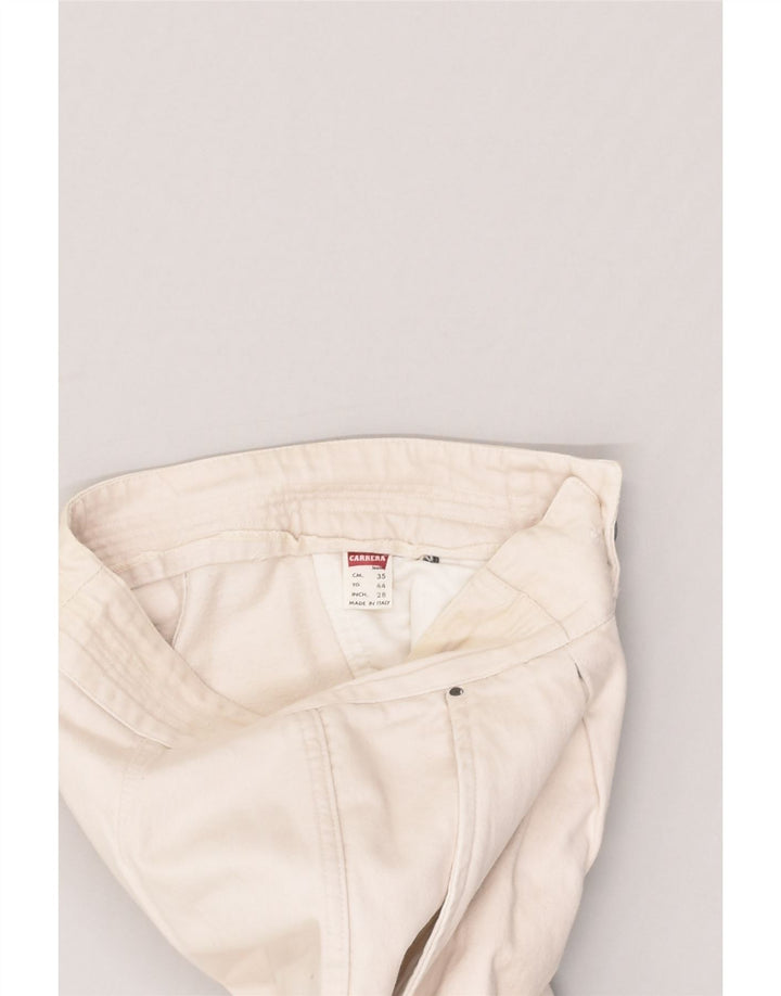 CARRERA Womens Pegged Casual Trousers W28 L28 White Cotton | Vintage Carrera | Thrift | Second-Hand Carrera | Used Clothing | Messina Hembry 