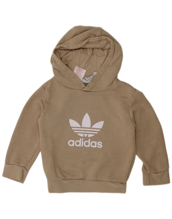 Suéter com capuz gráfico ADIDAS para meninas 18-24 meses algodão bege