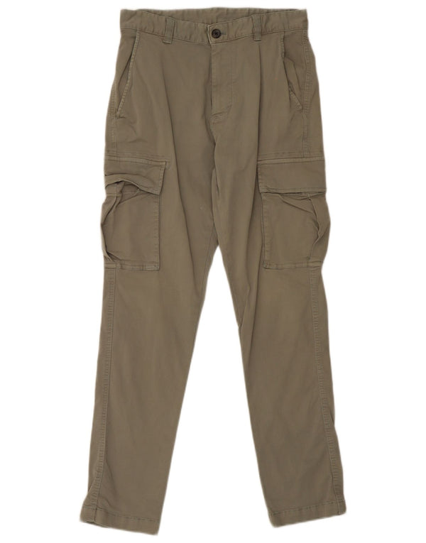 Zara Mens Slim Cargo Calças EU 36 XS W29 L29 Caqui